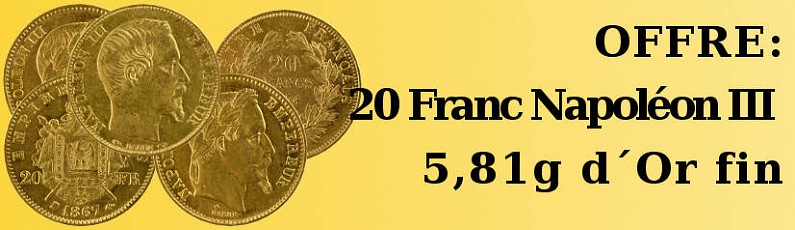 Offre: 20 Franc Napoléon III 5,81g d'Or fin