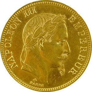 100 Francs français Napoleon III 29,05g d'or fin