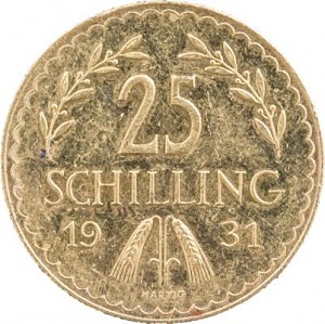 25 Schilling autrichiennes 5,29g d'or fin