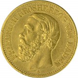 10 Mark allemand Friedrich I grand-duc du Pays de Bade 3,58g d'or fin (1875 - 1888)