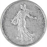 5 Franc Français 'Semeuse' 10,02g d'argent (1959 - 1969)