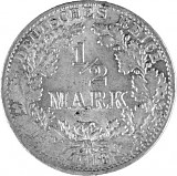 ½ Mark Empire allemand 2,5g d'argent (1905 - 1919)