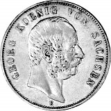5 Mark allemand Albert Roi de Saxe - 25 g d'argent (1903, 1904) 5 Mark allemand Albert Roi de Saxe - 25 g d'argent (1903, 1904)