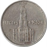 2 Reichsmark Église de Garnison avec l'année 5g d'argent (1936 - 1939)