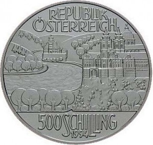 500 Schilling autrichiennes 22,2g d´argent (1983 - 2001)