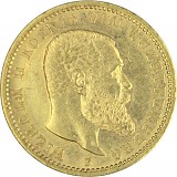 20 Mark allemand Wilhelm II Roi de Wuerttemberg 7,16g d'or fin (1894 - 1913)