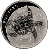 Fiji Taku Tortue - 1oz d'argent fin - deuxième choix