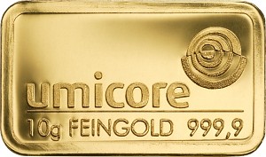 Lingot 10g d'or fin - différents fabricants - Deuxième Choix