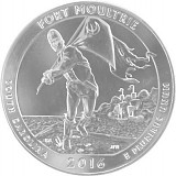 America the Beautiful - South Carolina Fort Moultri Monument 5oz d'argent fin - 2016