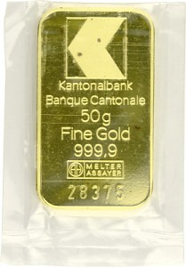 Lingot 50g d'or fin - différents fabricants - Deuxième Choix