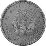 5 Pesos Mexique Cuauhtemoc 27g d'argent 1947 - 1948