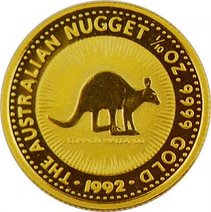 Kangourou Australien 1/10oz d'or fin - 1992