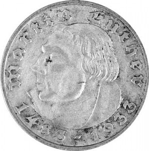 2 Reichsmark Martin Luther 5g d'argen - 1933