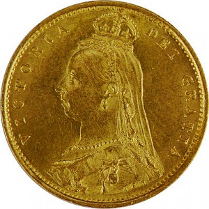 Demi-Souverain Victoria couronne 3,66g d'or fin