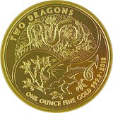 Two Dragons United Kingdom1oz d'or fin - 2018