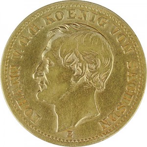 10 Mark allemand Johann Roi de la Saxe 3,58g d'or fin