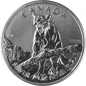 Canadien Wildlife Puma 1oz d'argent fin - deuxième choix