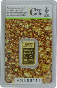 Lingot 5g d'or fin - Auropelli Responsible-Gold 