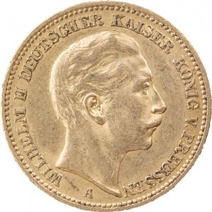 20 Mark allemand Wilhelm II de Prusse 7,16g d'or fin