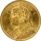 20 Francs suisse Vreneli 5,81g d'or fin - Deuxième choix