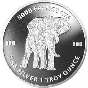 Tchad Mandala Éléphant 1oz d'argent fin - 2019