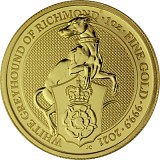 Queens Beasts White Greyhound 1oz d‘or fin - 2021