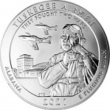 America the Beautiful - Alabama Tuskegee Airmen 5oz d'argent fin - 2021