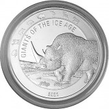 Géants de la période glaciere - Rhinocéros laineux - 1oz d'argent fin - 2021