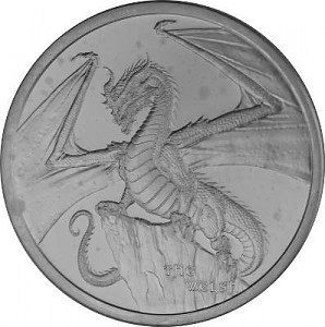 USA „The Welsh – World of Dragons“ Ronde 1oz d'argent fin - Deuxième Choix