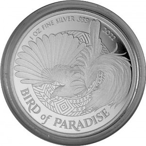 Papouasie-Nouvelle-Guinée Oiseau de paradis 1oz d'argent fin - 2022