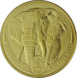 Afrique du Sud Big Five Elephant 1oz d'or fin - 2022
