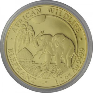 Somalie Éléphant 1/2oz d'or fin - 2017