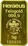 Lingot 5g d'or fin - Deuxième Choix