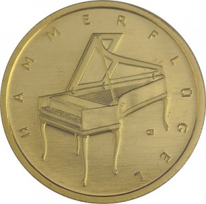 5x 50 Euro Instruments de musique Pianofort A-J 5/4 oz Gold - 2019