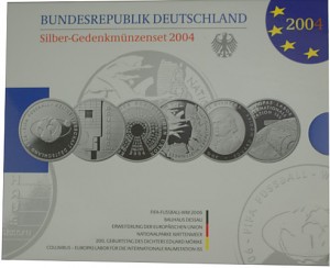 6x 10 EUR pièce commémorative Allemagne 99,90g d’argent 2004