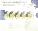 5x 2 EUR set de pièces commémoratives série États fédéraux A-J. 2014 St.