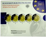 5x 2 EUR set de pièces commémoratives les 10 ans de l'euro A-J. 2012 St.