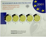 5x 2 EUR set de pièces commémoratives 10 ans d'Union économique et monétaire A-J. 2009 St.