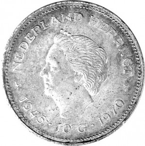 10 Gulden Juliana 25e anniversaire de la Libération 18g argent - 1970 10 Gulden Juliana 25e anniversaire de la Libération 18g argent - 1970