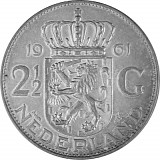 2,5 Gulden Juliana 10,8g d'argent (1959 - 1966)