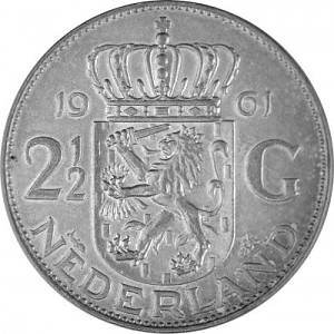 2,5 Gulden Juliana 10,8g d'argent (1959 - 1966)