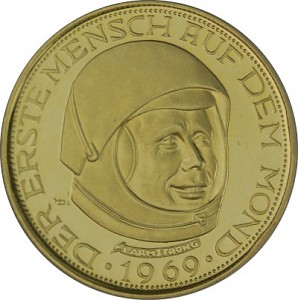 Ronde 100 Lunare Le premier homme sur la lune 12,65g d'or fin PP 1969