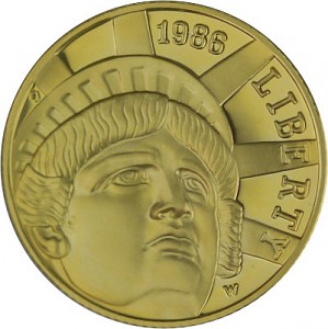 5 Dollar Half Eagle 100 ans Statue de la Liberté 7,32g d'or fin 1986 PP