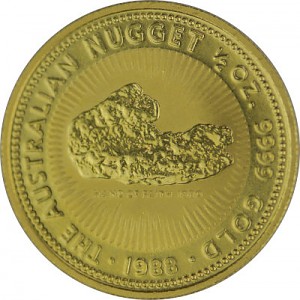 Australian Kangourou/Nugget 1/2oz d'or fin - 1988