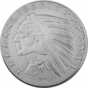 Indiens incuse Ronde 1oz d'argent fin Deuxième Choix