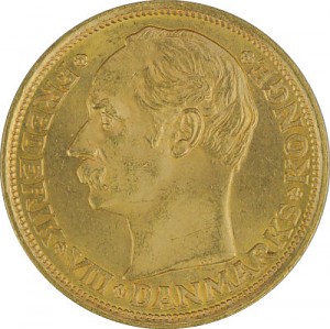 10 Couronnes Danemark Frederik VIII 4,03 d'or fin