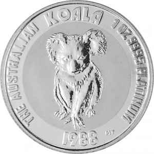 Koala 1oz de platin fin - 1988 diff.
