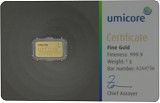 Lingot 1g d'or fin - Umicore