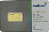 Lingot 5g d'or fin - Umicore