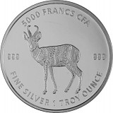 Tchad Mandala Antilope 1oz d'argent fin - 2021- deuxième choix